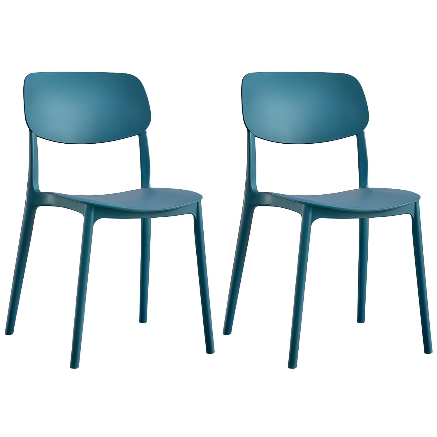 Scandinavian Stackable Armless Dining Chairs Plastic Open Back Dining Side Chair thumbnail 3