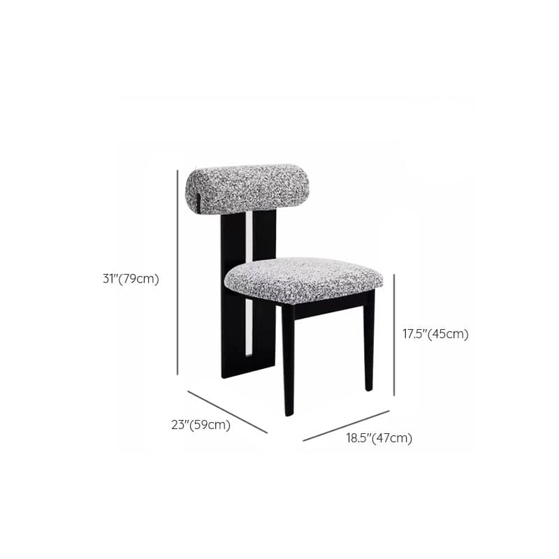 Modern Upholstered Armless Kitchen & Dining Chair, Open Back, Wood Ash, 1 Piece thumbnail 29