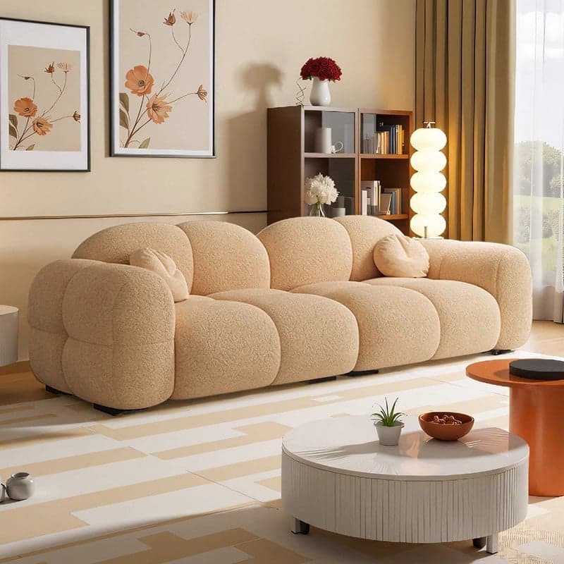 Trendy Solid Color Stain Resistant Loveseat in Black/Dark Gray/Taupe for 2 People with 2 Pillows thumbnail 6