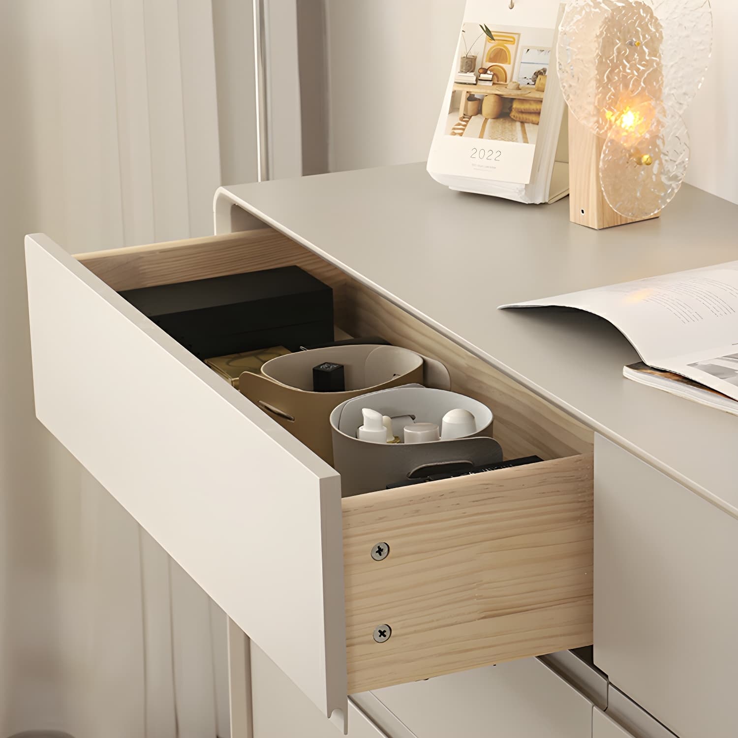 Light Oak Modern Dresser with Solid Wood Construction and Soft-Close Drawers thumbnail 10