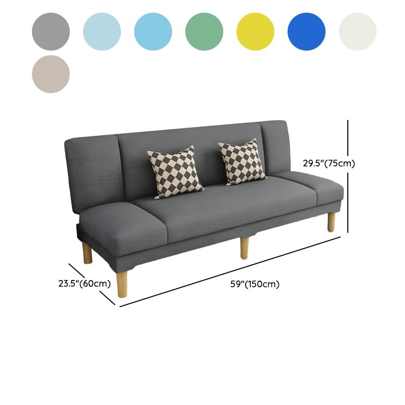 Scandinavian Armless Sleeper Sofa, Light Wood, Foam Filling, Includes Pillows thumbnail 29