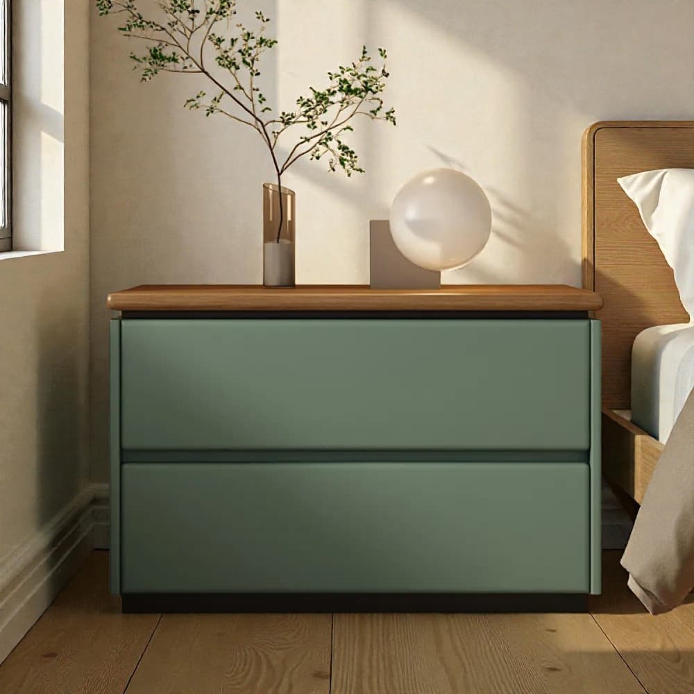 Modish 2 Tiers Drawer Storage Bedside Table with Laminate Countertop thumbnail 33