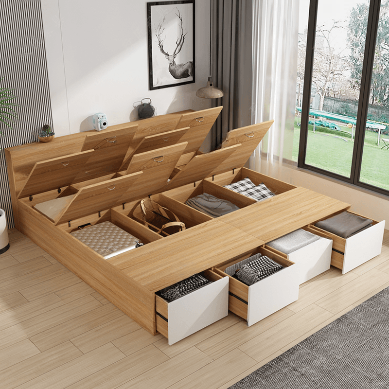 Natural Color Solid Color Storage Included with Storage Drawer for Bedroom thumbnail 1