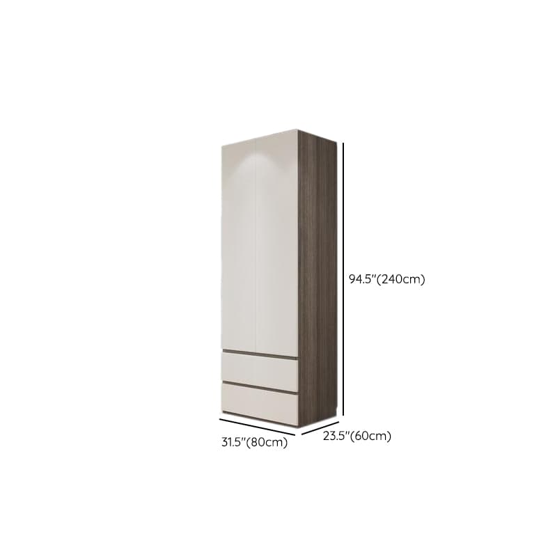 White Modish Wooden Independent Armoire Cabinet with Soft Close Drawer, Soft Close Door, and Interior Shelves thumbnail 21