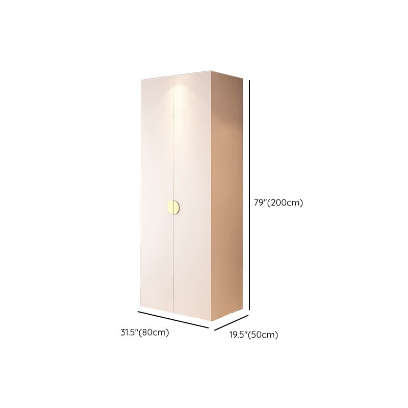 Chic White Wood Wardrobe Armoire with Clothing Rod & Shelves thumbnail 16