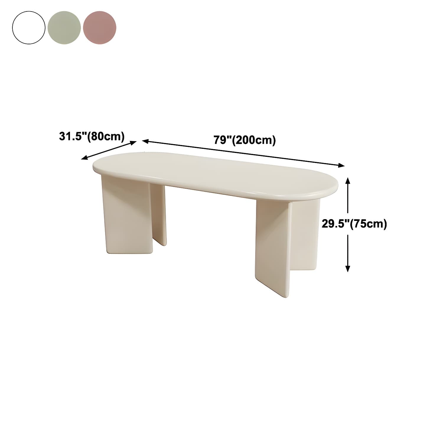 Contemporary Artificial Wood Top Oval Dinette Table Simple Dining Table for Living Room thumbnail 11
