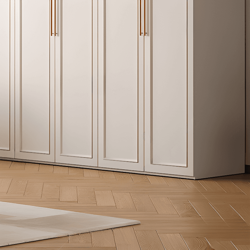 White Casual Wood Independent Armoire Cabinet with Compartments, Soft Close Door, and Interior Shelves thumbnail 4