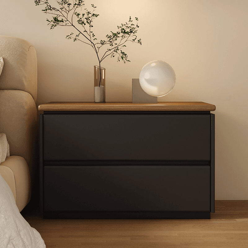 Modish 2 Tiers Drawer Storage Bedside Table with Laminate Countertop thumbnail 1