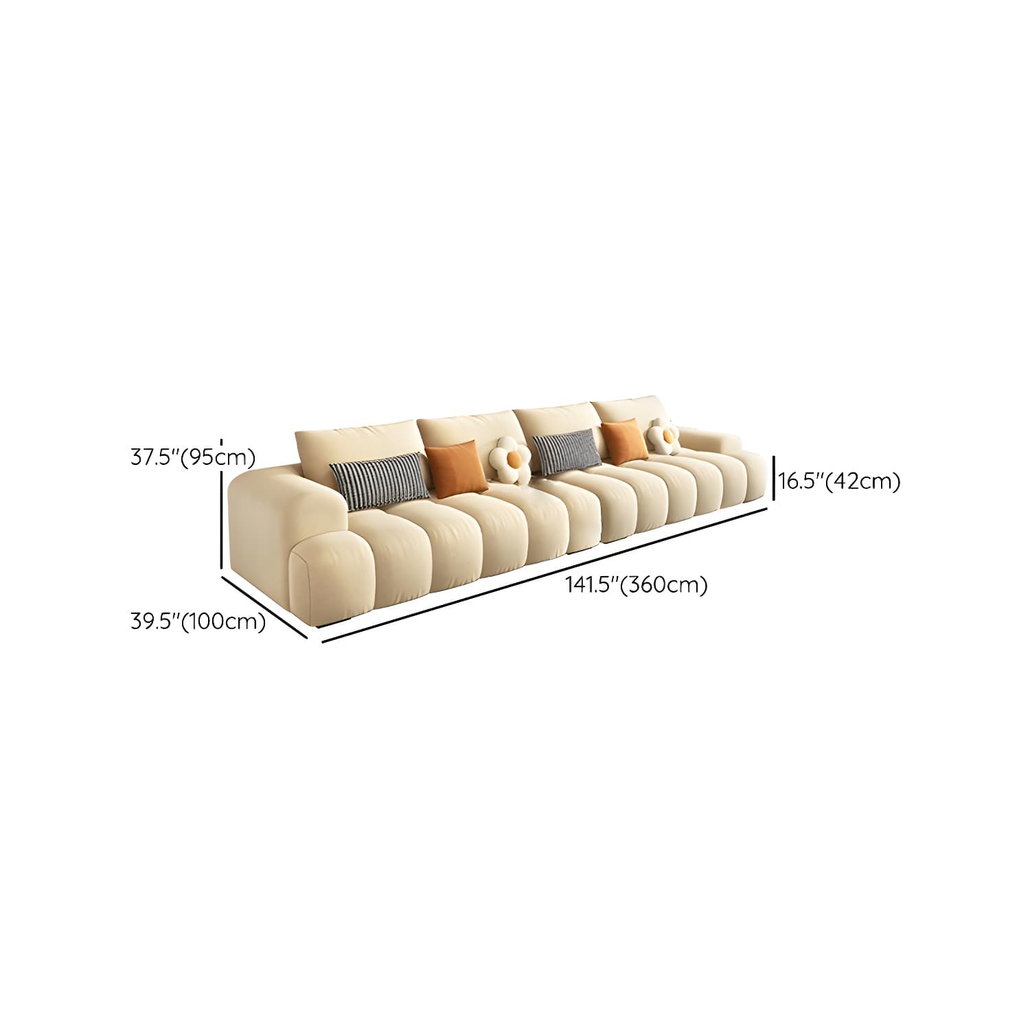 Modern Suede Sectional Sofa with Black Pine Wood Frame and Scratch Resistant Design thumbnail 24