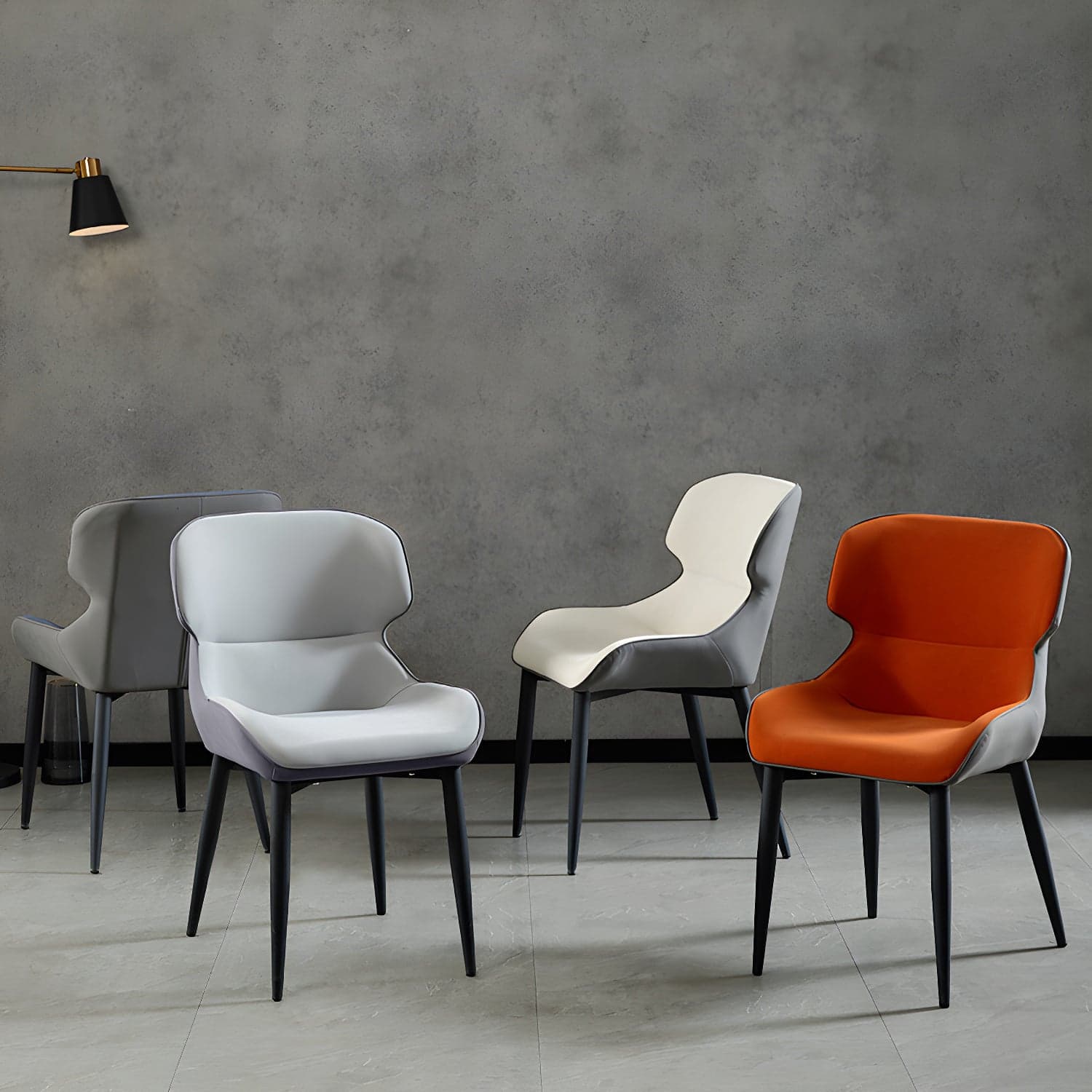 Nordic Style Metal Armless Dining Chairs Wingback Side Chair for Home Use thumbnail 16