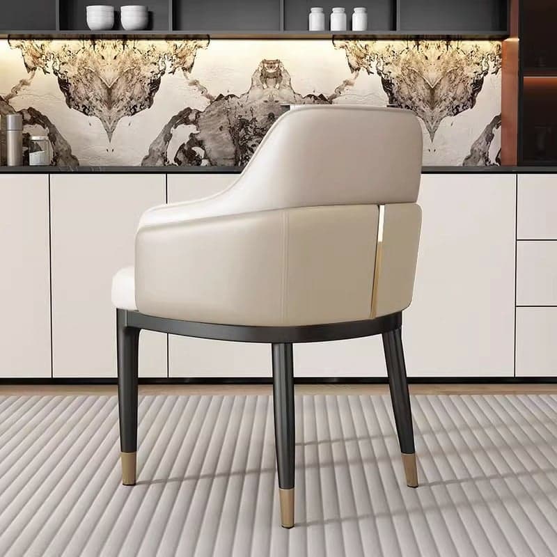 Stylish Modern Sloped Arm Chair for Kitchen & Dining with Low Back and Arms thumbnail 3
