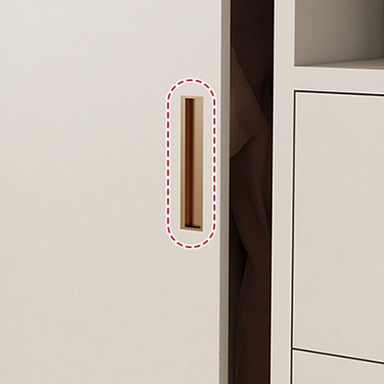 Modern White Wood Wardrobe Armoire with Sliding Doors and Soft Close Drawers thumbnail 7