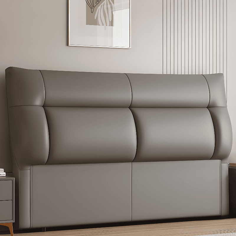 Trendy Panel Headboard in Natural Wood with No Distressing, Rectangle Shape for Queen/Full Bed, Featuring Sponge Upholstery and Standard Height thumbnail 4