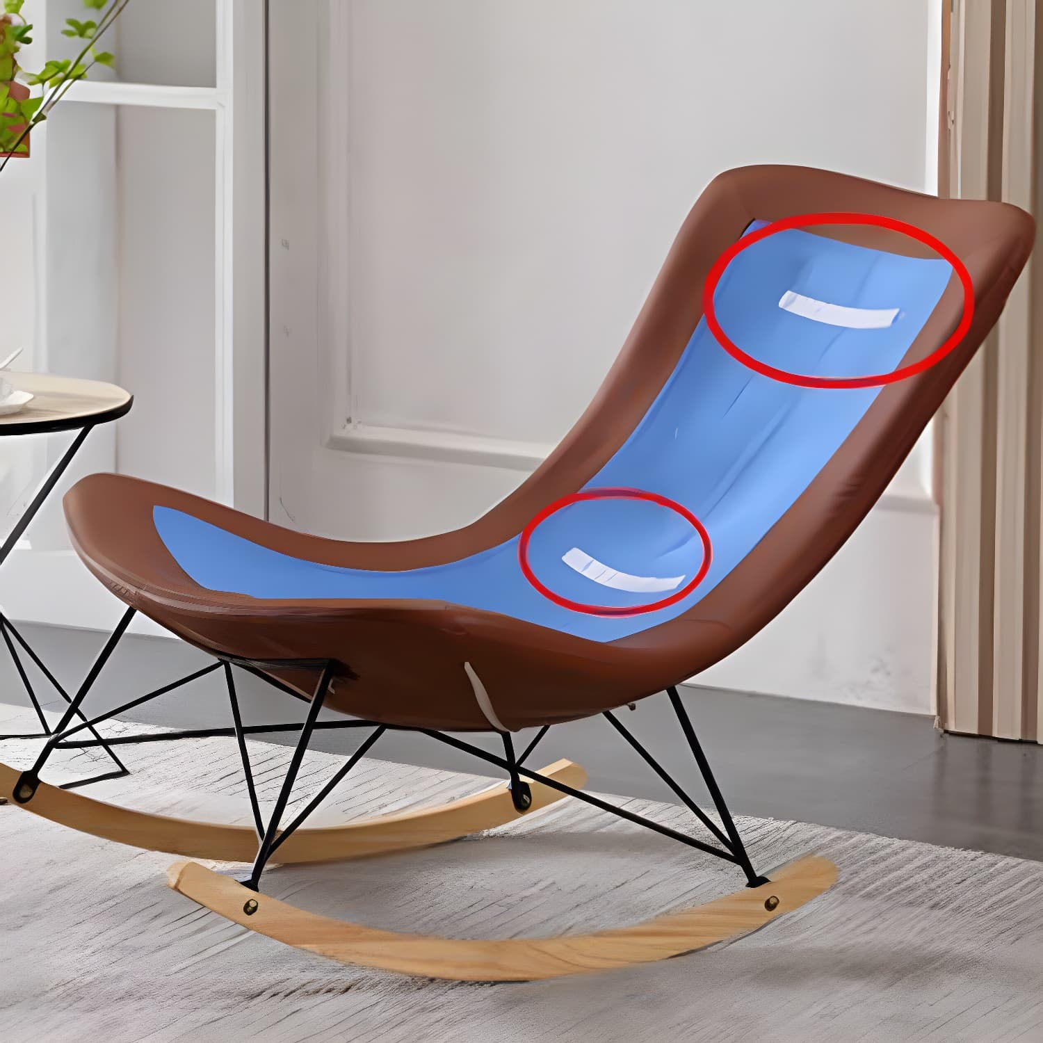 Contemporary Rocking Chair Upholstered Tufted Cushions with Light Legs Glider thumbnail 15