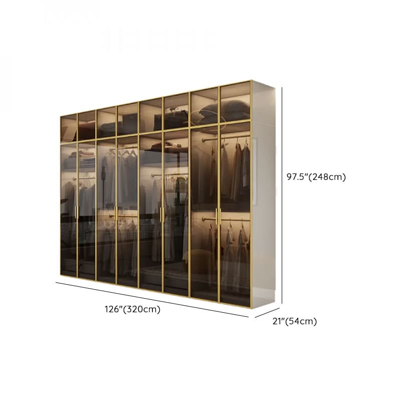 White Trendy Reclaimed Wood Almirah with Soft Close Drawer, Interior Shelves, and Hanging Rod thumbnail 30