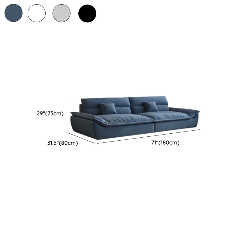 Modish Solid Color Stain Resistant Standard Sofa in Light Gray/Mocha/Off-White, 2-seater with 2 Pillows thumbnail 18