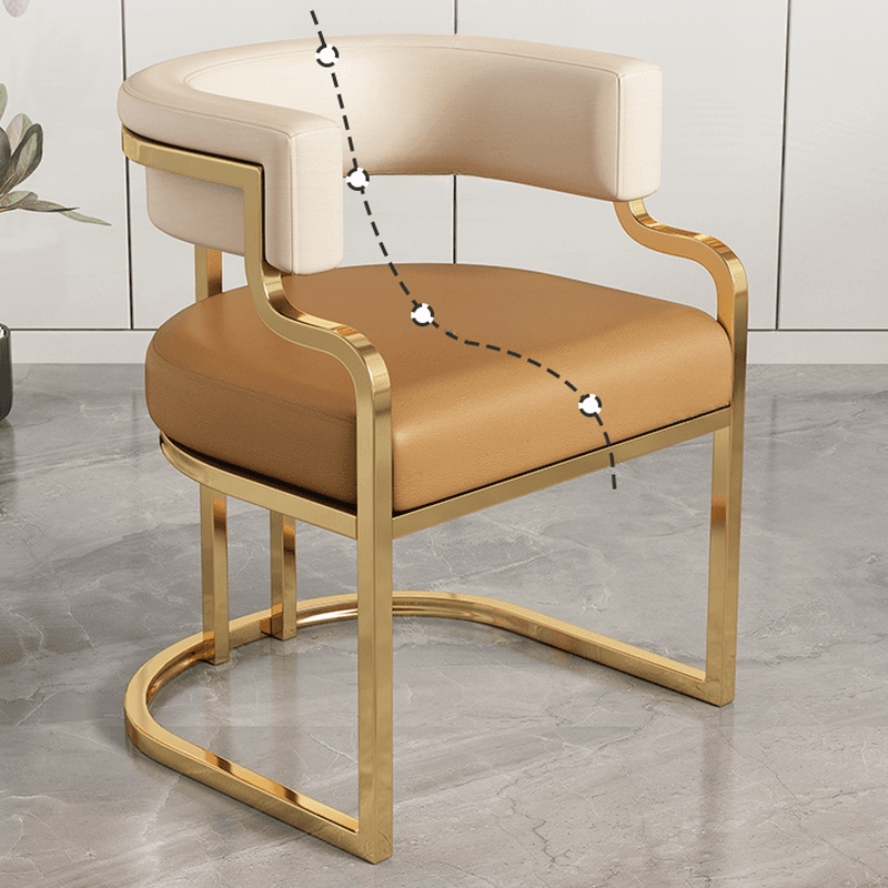 Elegant Framed Arm Chair with Gilded Legs, Secure Foot Pads, and Felt Padding thumbnail 14