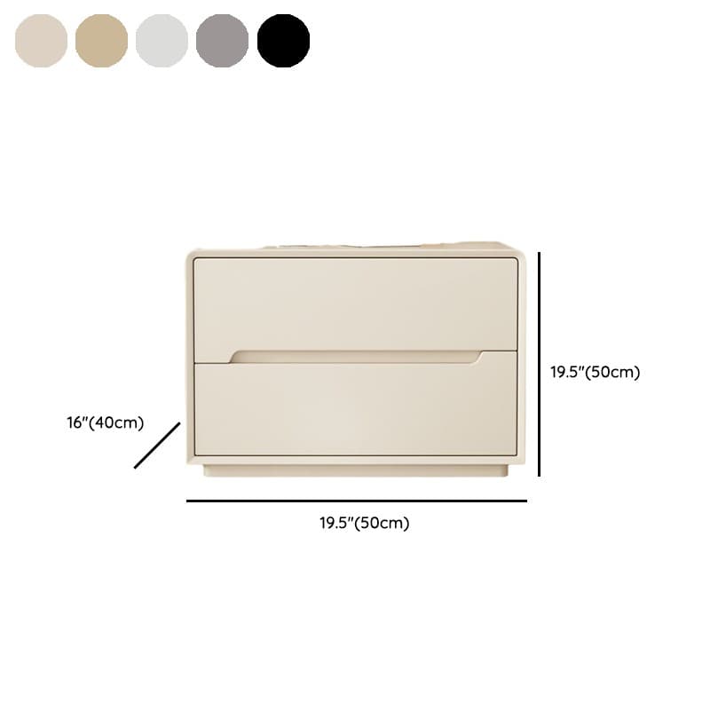 Trendy Drawer Storage Bedside Table with 2 Drawers and Vinyl Leather Countertop thumbnail 13