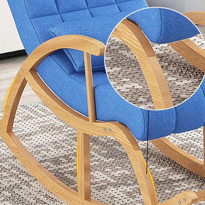 Stylish Contemporary Fabric Rocking Chair with Natural Wood Legs thumbnail 18