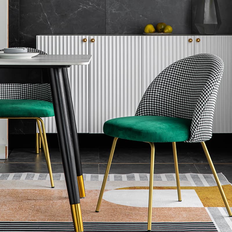 Unwavering Textile Upholstered Side Chair with Solid Back and Foot Pads for Dining Room in a Lavish Style thumbnail 10