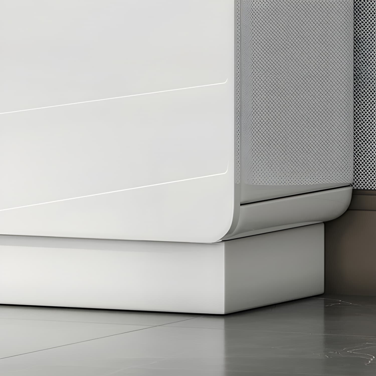 White Modern Sideboard Credenza with Adjustable Shelving and 3 Drawers thumbnail 6