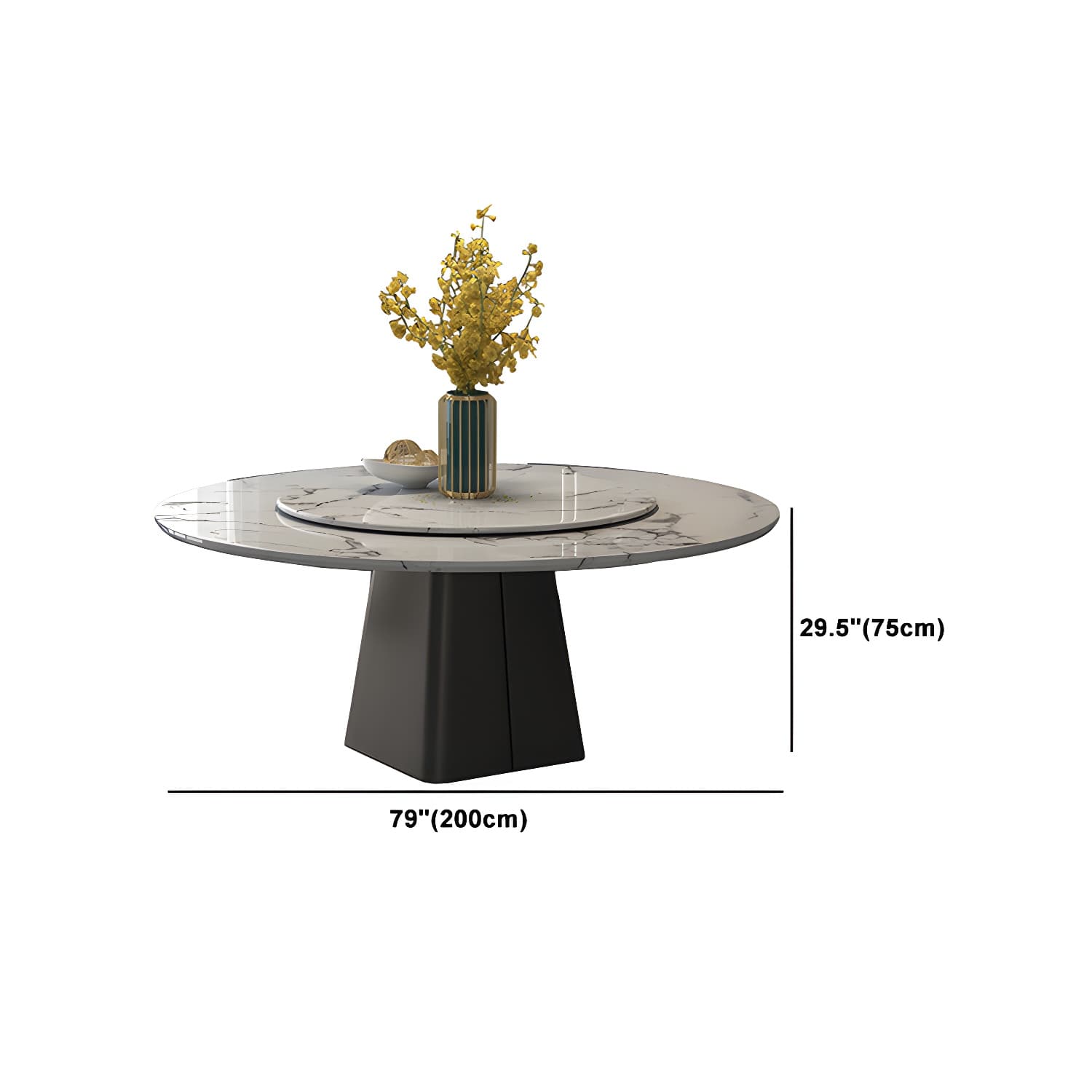 Marble Dining Table Set 1/4/5/7/11 Pcs Rectangle Table with Wingback Chairs thumbnail 12