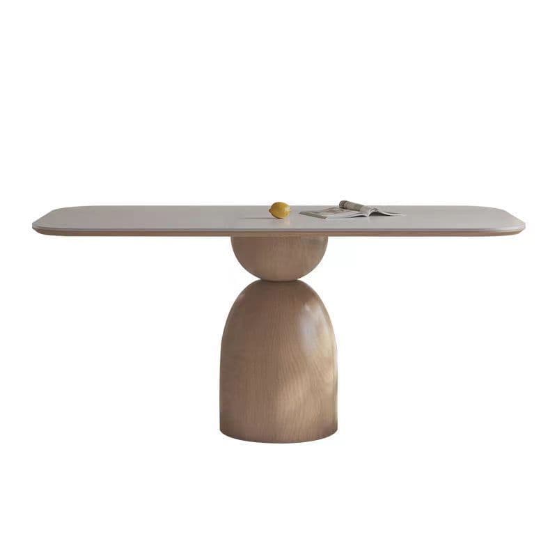 Modern Dining Table Set with Chalk Slate Tabletop, Four Legs and Upholstered Back Cushion Chair for Seats 6/for 4 thumbnail 5