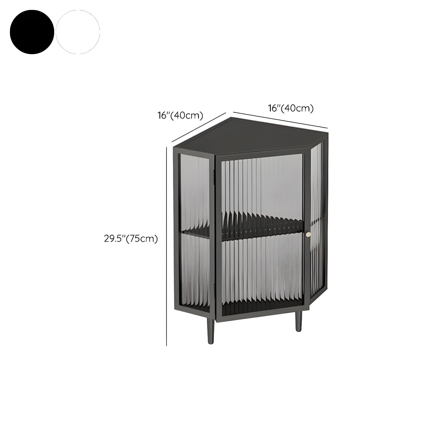 Sophisticated Steel Corner Accent Cabinet with Glass Doors and Cabinets Included thumbnail 12