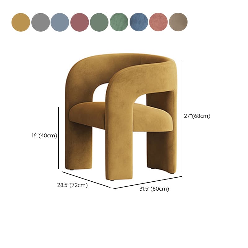 Soft-pile Fabric Upholstered Secure Outlined Arm Chair with Curved Back and Dark Blue/Light Green/Blush Legs in a Nordic Style thumbnail 23