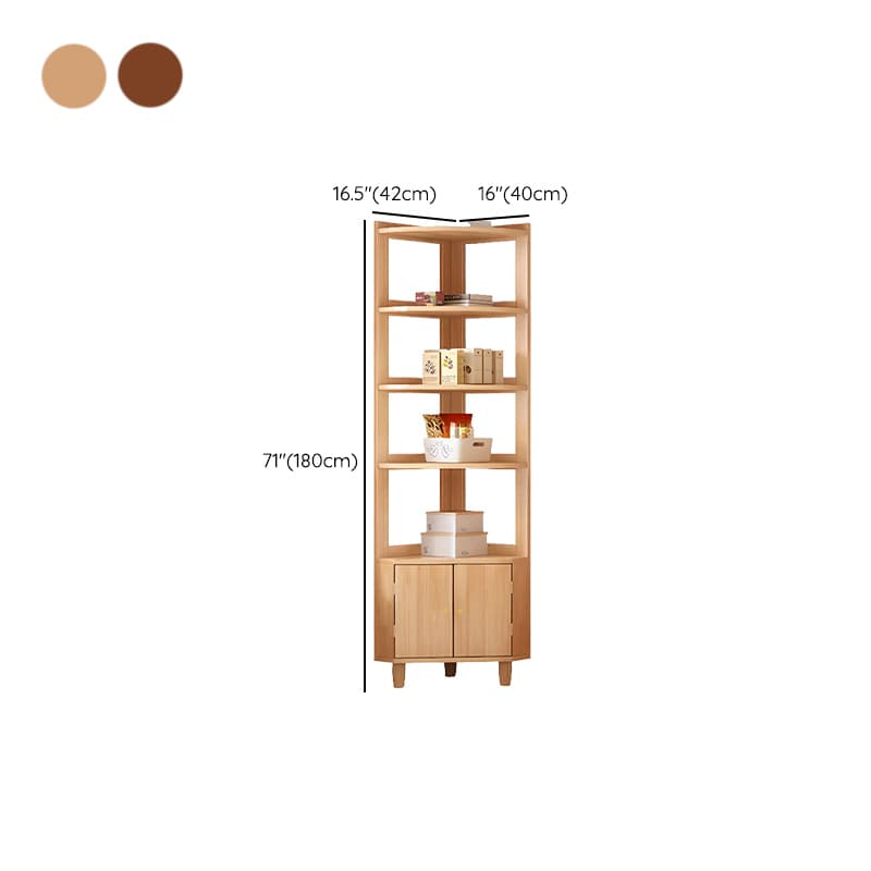 Art Deco Lumber Accent Cabinet Wood Color/Sepia Nook with Storage Cabinet, Pull Knobs and 5 Exterior Shelves/4 Exterior Shelves/3 Exterior Shelves thumbnail 12