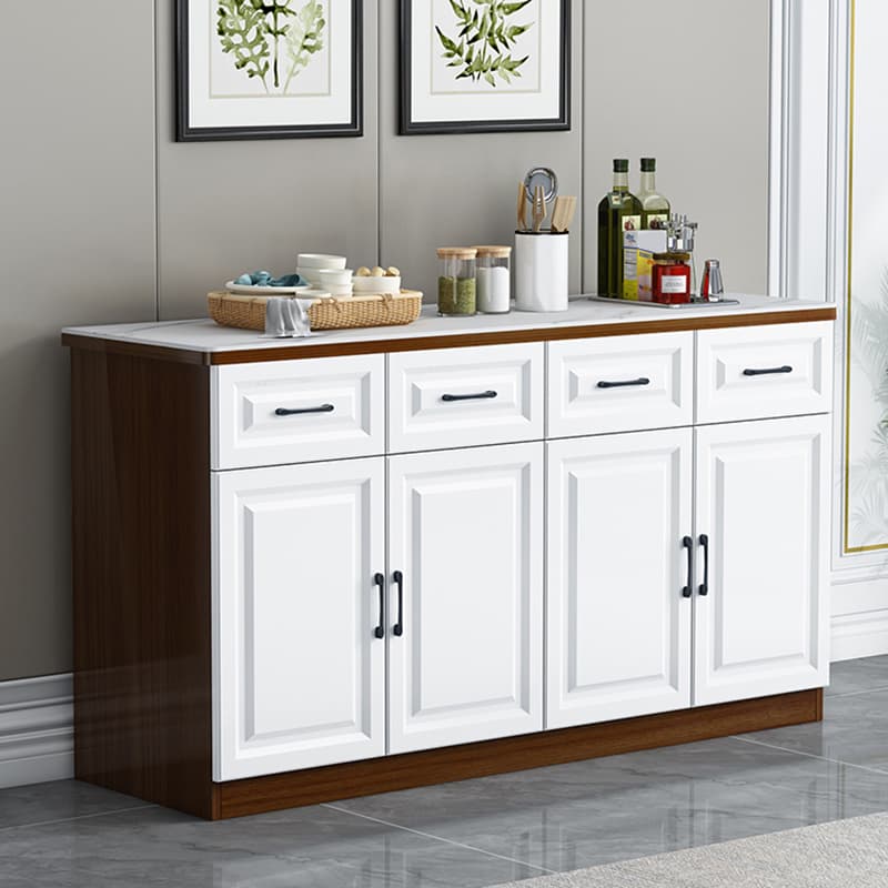 Natural Finish/Light Wood/Ashen Wood Floor Sideboard with Countertop and Kitchen Appliance Storage thumbnail 10