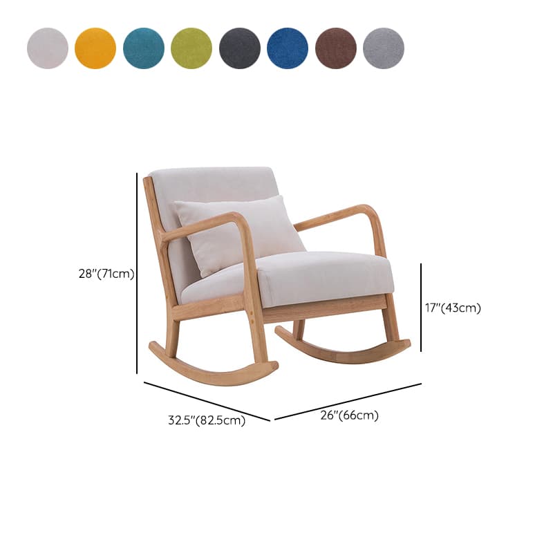 Nordic Natural Cotton Stationary Rocking Couch Chair with Back thumbnail 24