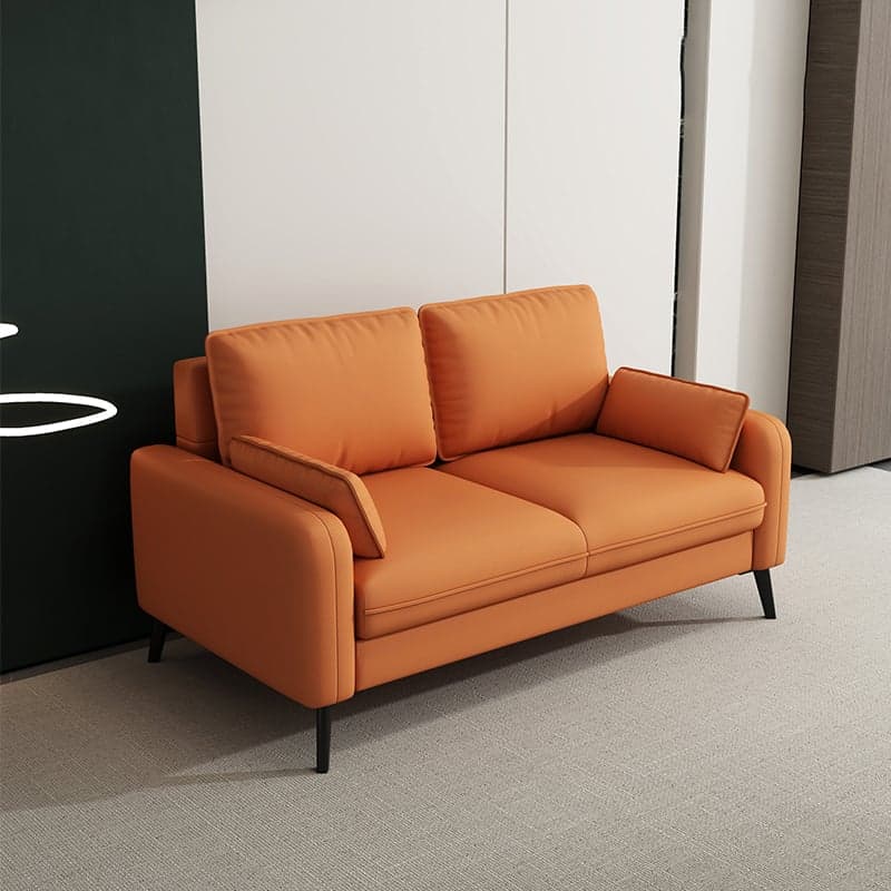 Modern Solid Color Loveseat with Square Arm and Wide Pillow Back for Living Spaces thumbnail 5
