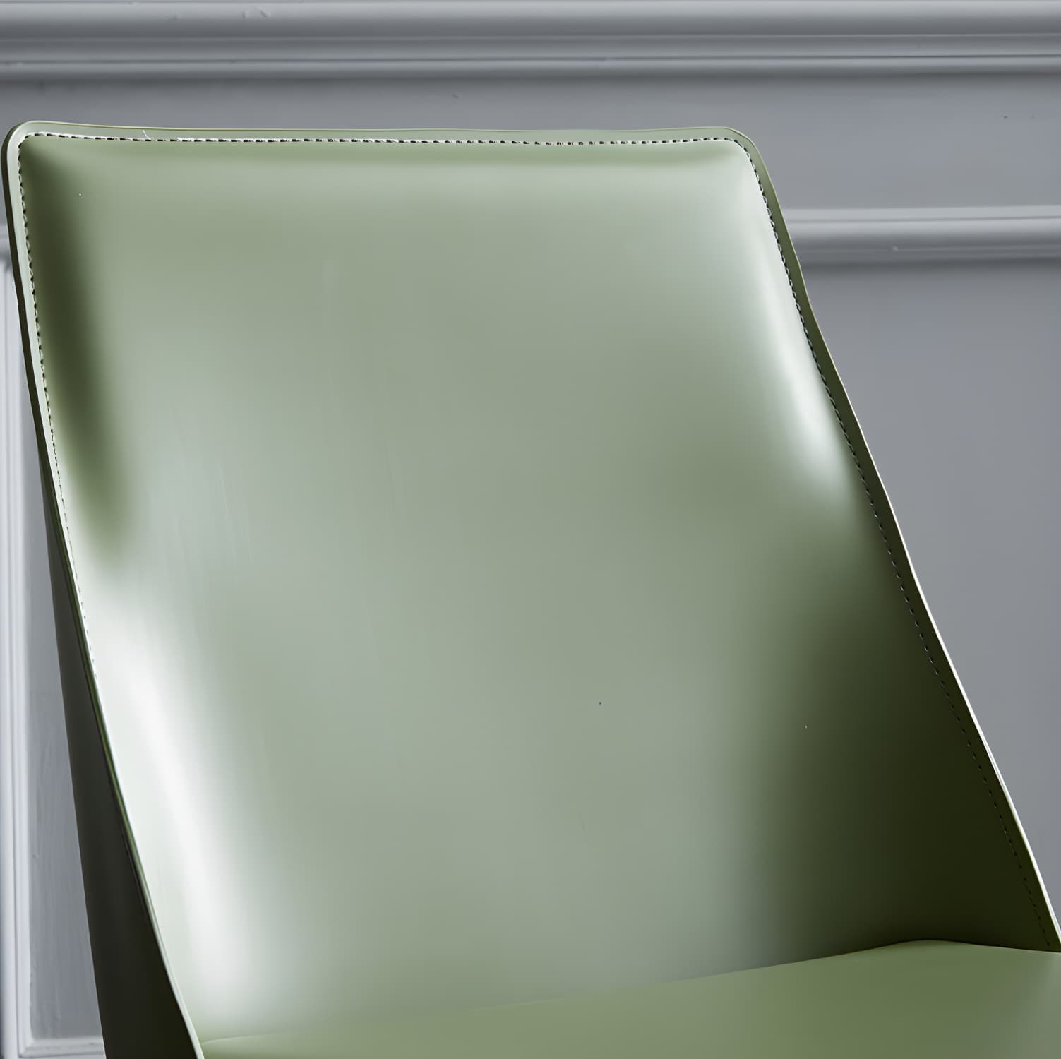 Solid Back Armless Dining Chairs Indoor Leather Side Chairs with Metal Legs thumbnail 15