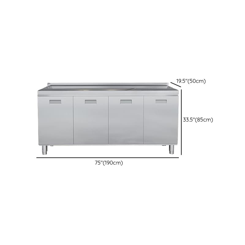 2 Shelves & 4 Doors/3 Doors/2 Doors Silver Metal Standard/Narrow Sideboard with Larder & Hutch thumbnail 17