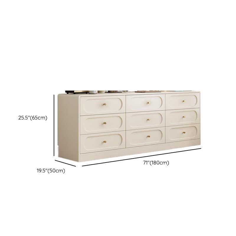 Chalk Casual Composite Wood Console Dresser with 9/6 Drawers in Horizontal Design thumbnail 20