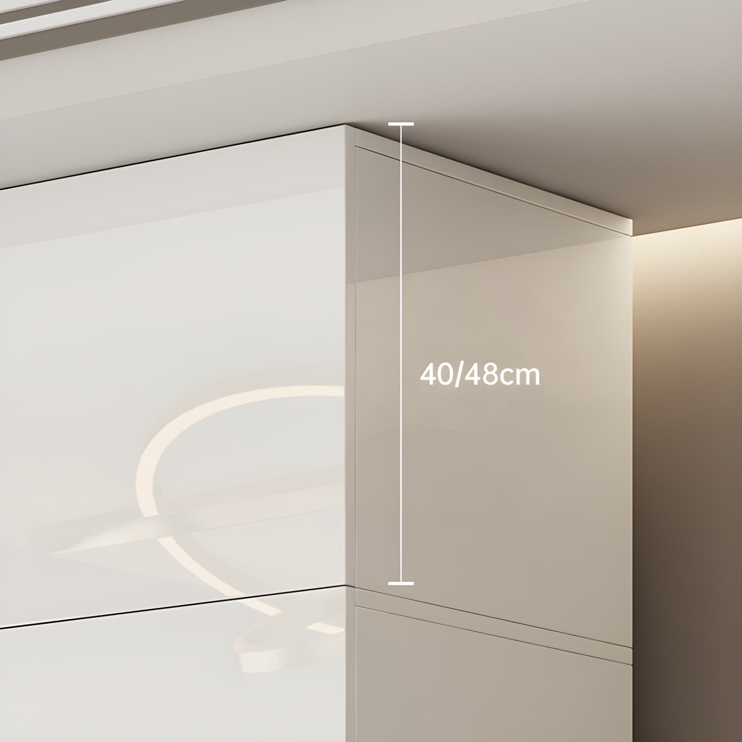 White Modern Style Wardrobe Cabinet Engineered Wood with Garment Rod thumbnail 6