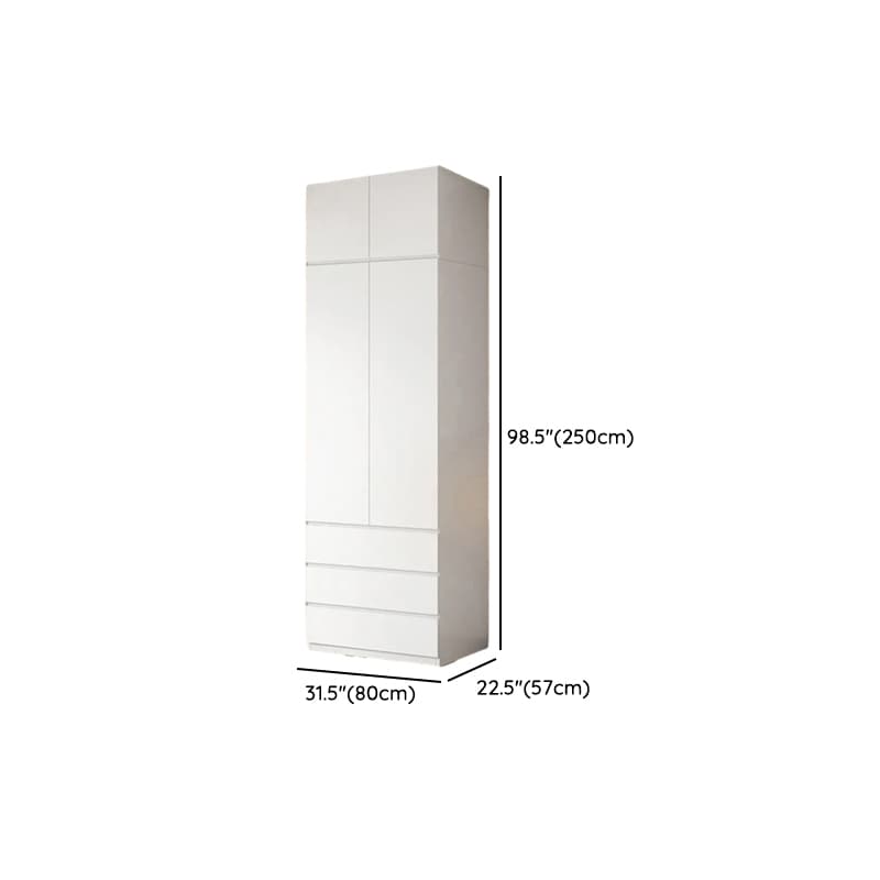 White Contemporary Alloy Cabinet Armoire with 3/6/9 Drawers, Flexible Shelf, and Hanging Rod thumbnail 10