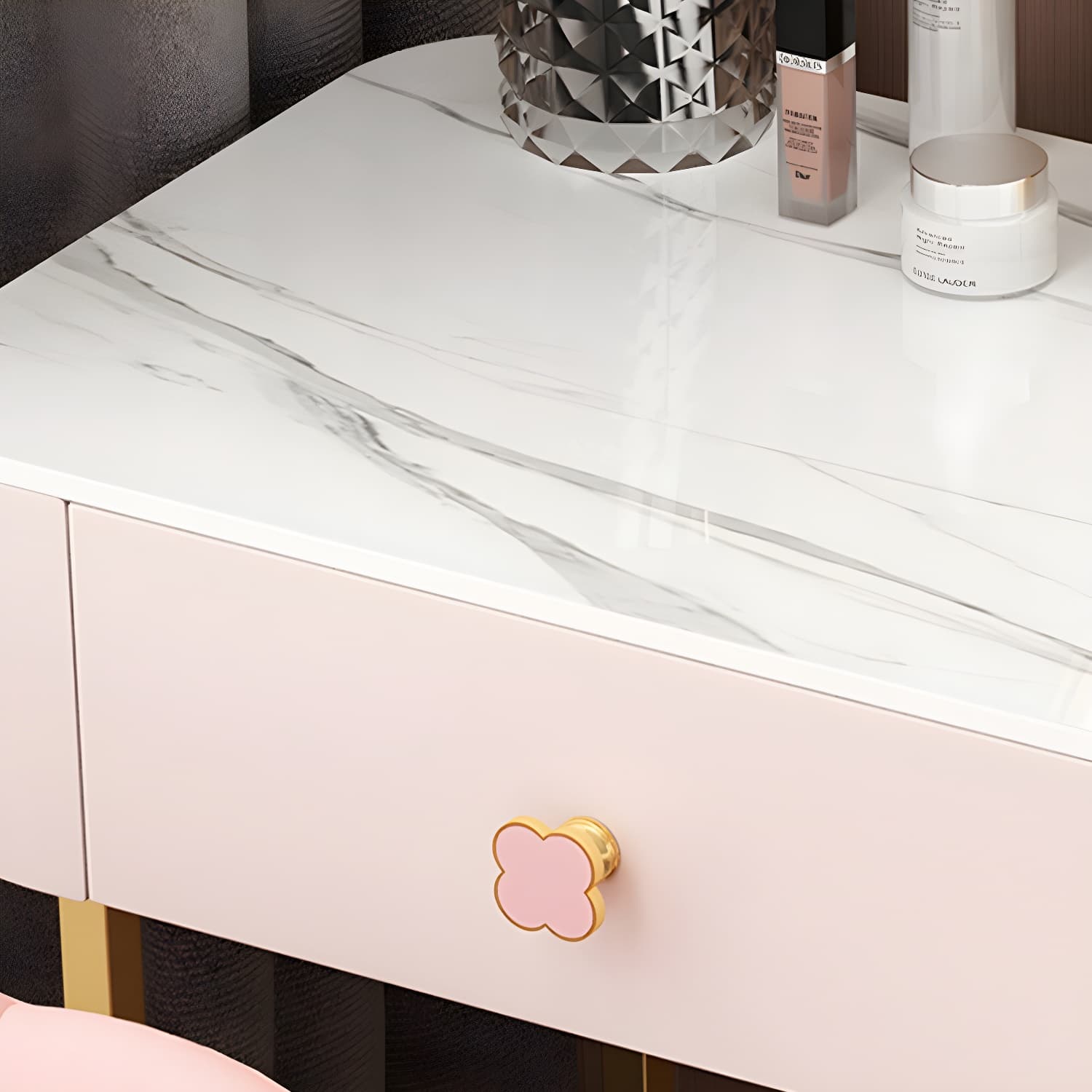 Contemporary Wooden Make-up Vanity with Storage Drawers in Rectangle thumbnail 10