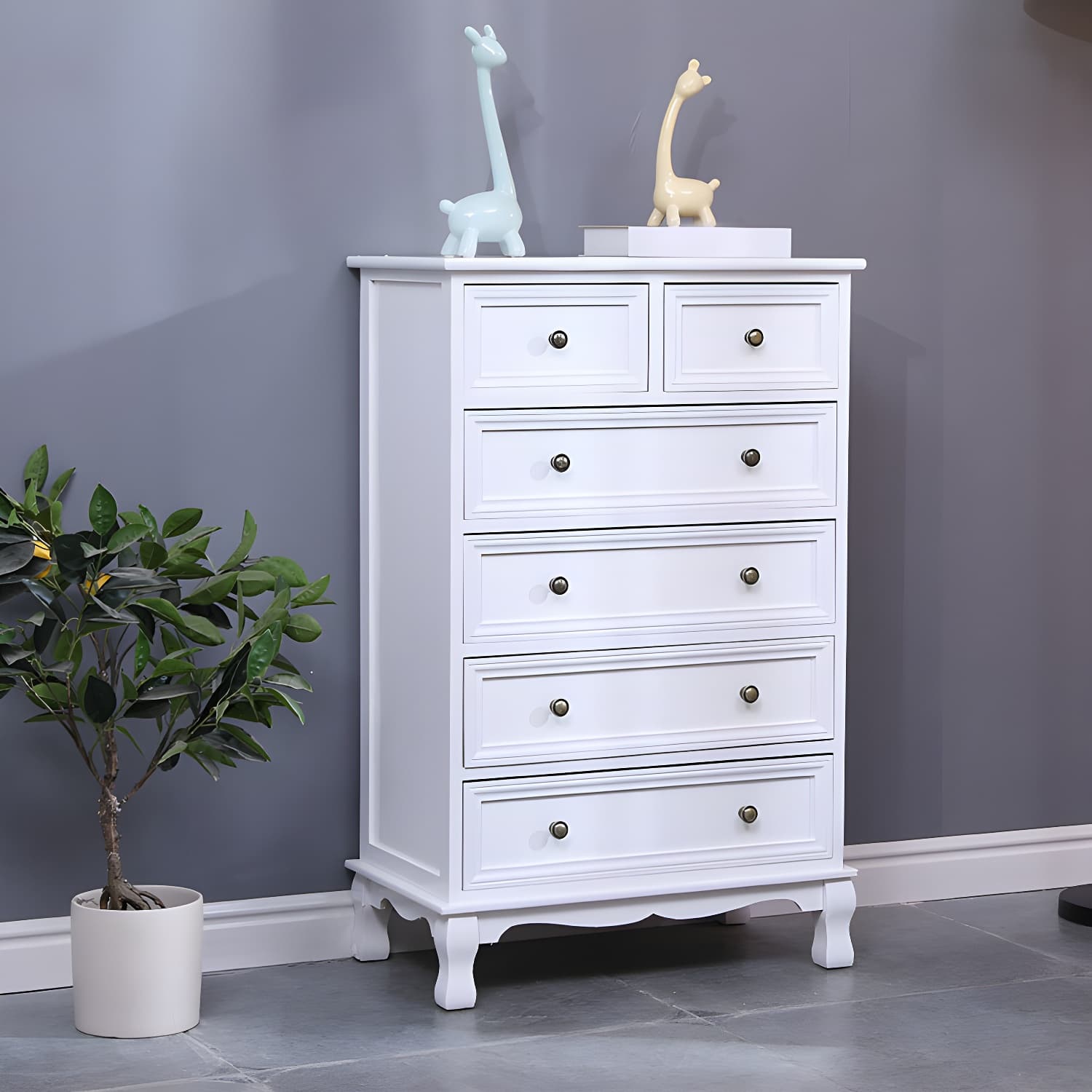 Vintage Solid Wood Dresser 14" W Vertical Storage Chest with Drawers thumbnail 7