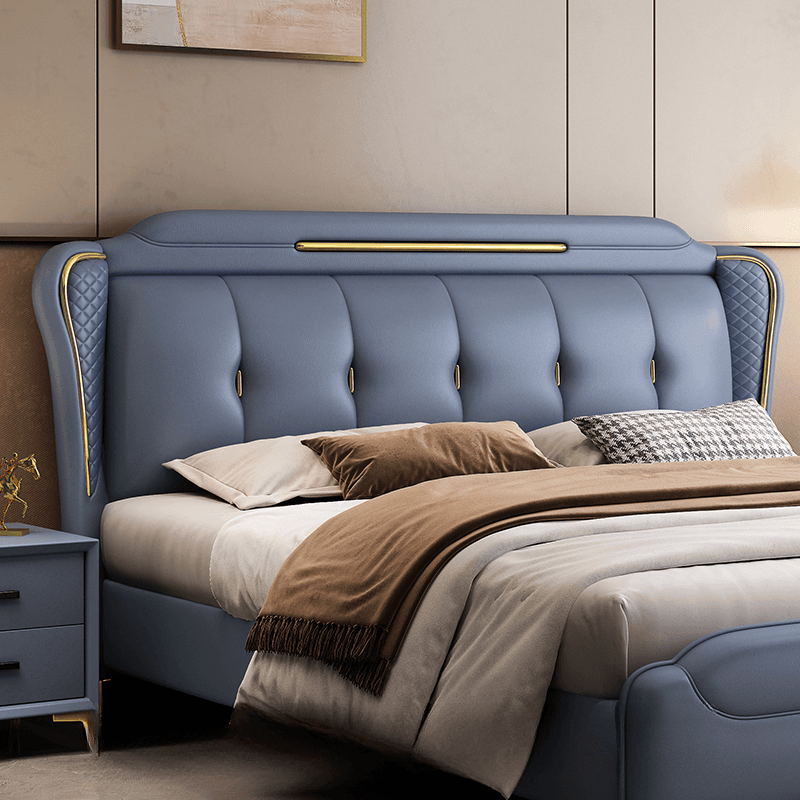 Modish Timber Panel Headboard with No Distressing, Arched/Rectangle/Camelback Shape for Full/King/Queen Bed, Featuring Sponge Upholstery Fill and Standard Height thumbnail 2