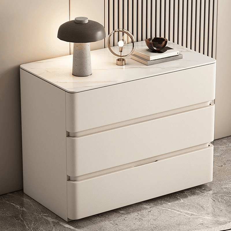 Art Deco Bedside Cabinet Nightstand with 3 Drawers and Sintered Stone Countertop thumbnail 10
