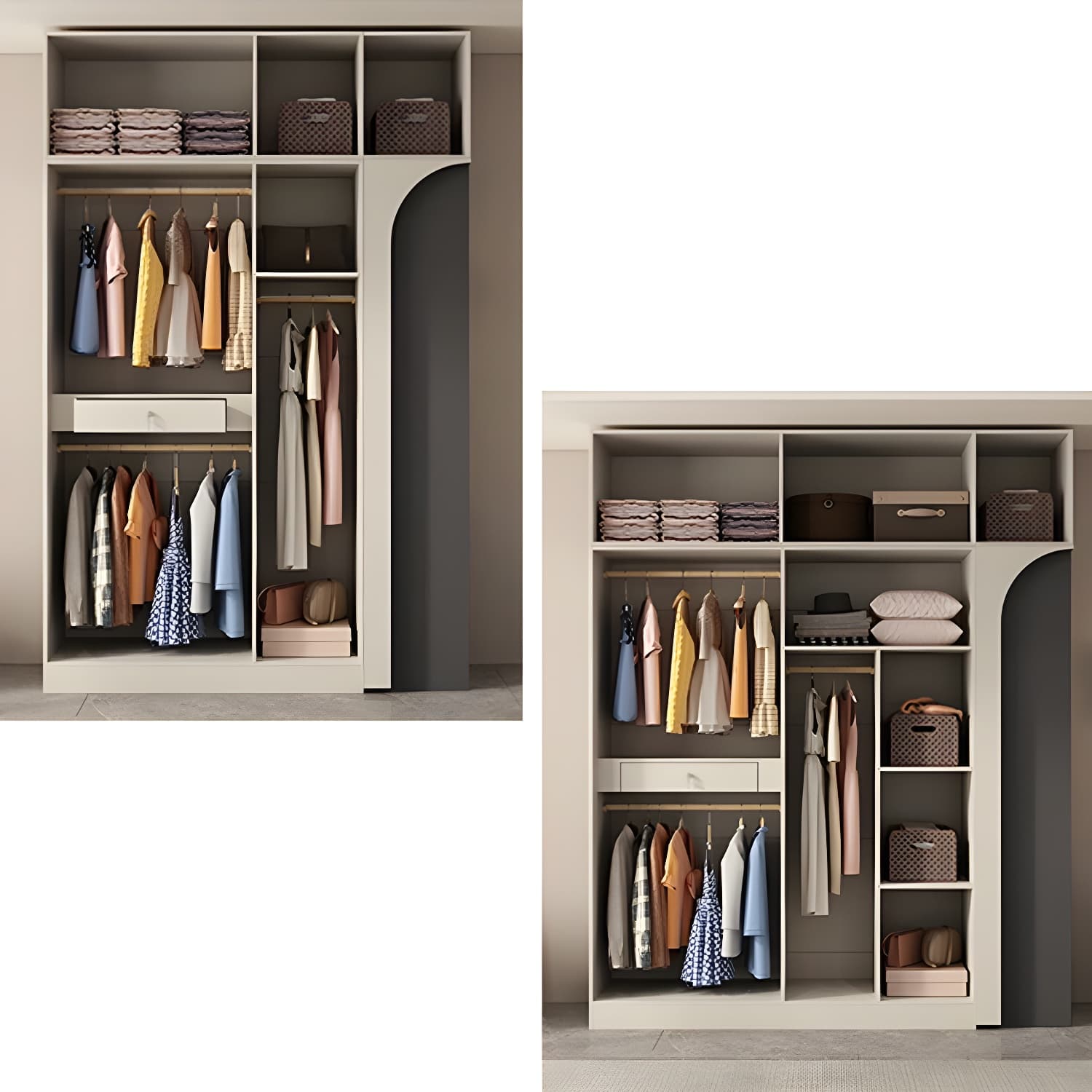Modern Grey Wood Armoire with Solid Construction and Limited Warranty thumbnail 7