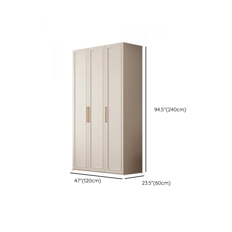 White Casual Wood Independent Armoire Cabinet with Compartments, Soft Close Door, and Interior Shelves thumbnail 12