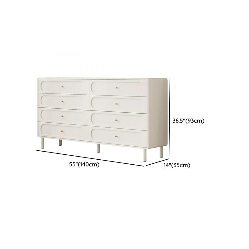 Chalk Casual Natural Wood Bachelor Chest/Console Dresser with 4/8 Drawers in Vertical/Horizontal Orientation thumbnail 8