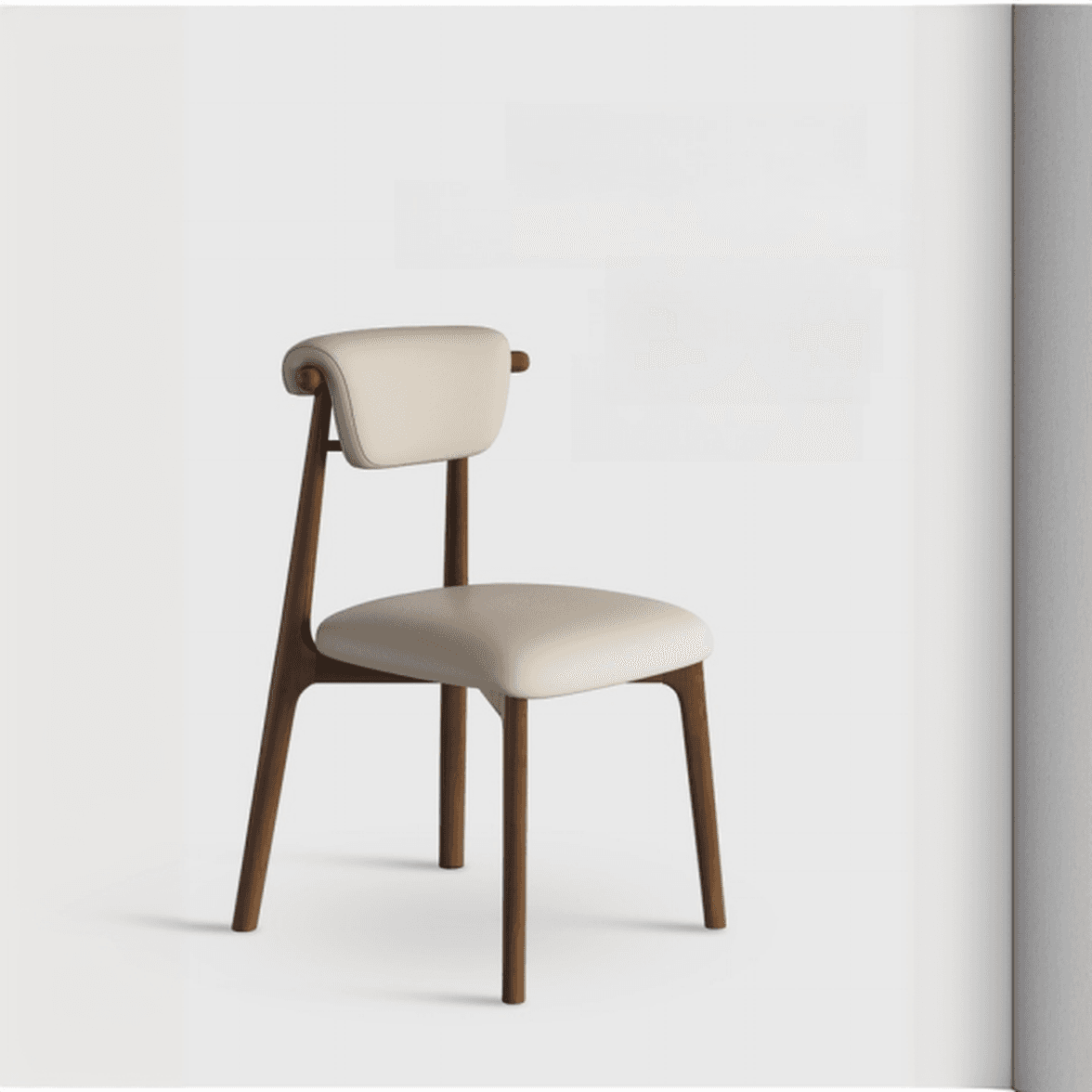 Casual Side Chair in Vinyl Leather with Wood Legs, Low Back, Framed and Balanced thumbnail 12
