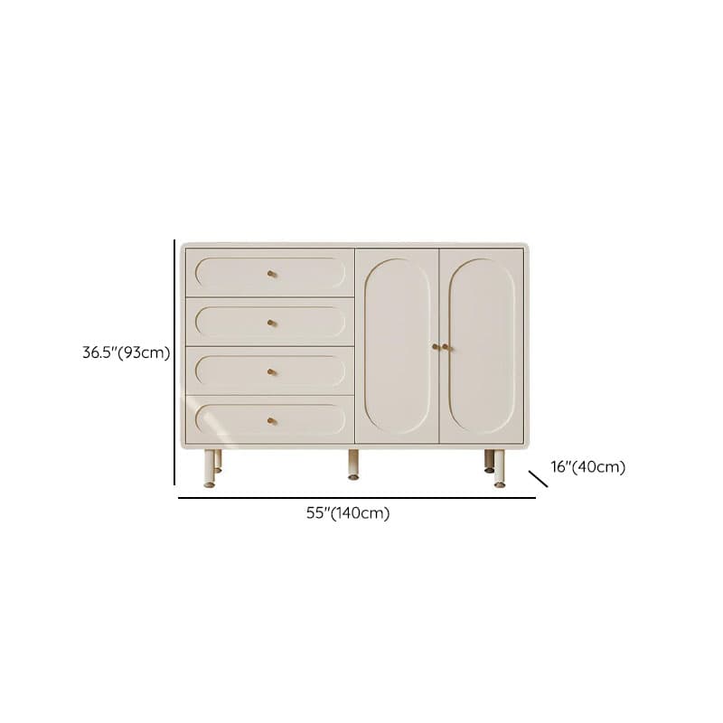 Chalk Casual Composite Wood Combo Dresser with 5/4 Drawers, Hutch, 3 Interior Shelves, Horizontal Orientation thumbnail 7