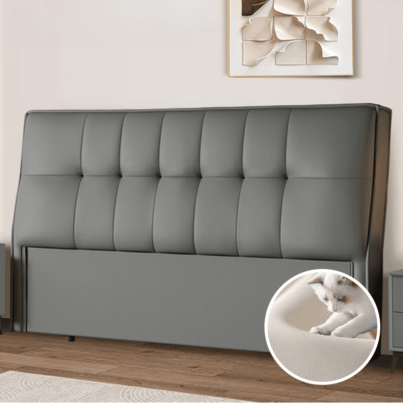 Simplistic Panel Headboard with No Distressing, Piled Tufted Rectangular Design for King/Twin XL/Queen Bed, Sponge Upholstery Fill, Standard Height thumbnail 2