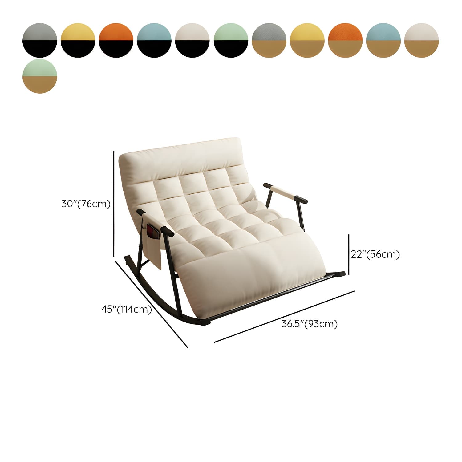 Stylish and Modern Upholstered Rocking Chair for Home Decor - Comfortable Seating with Track Arms thumbnail 19
