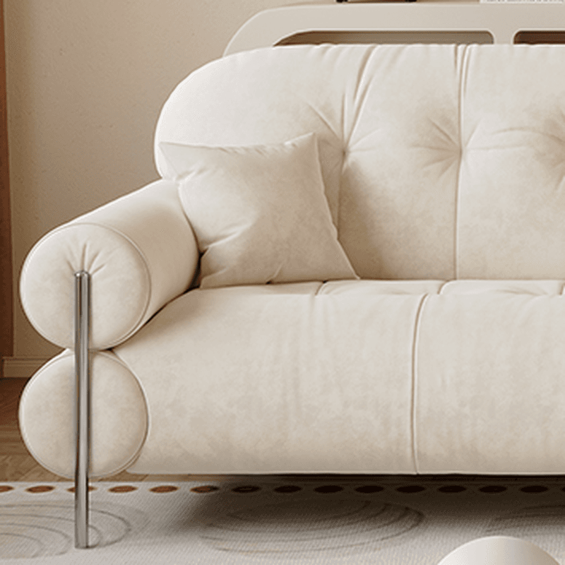 Tear Resistant Standard Sofa with Pu/Flannel Upholstery in Grey/Auburn/Ivory thumbnail 14